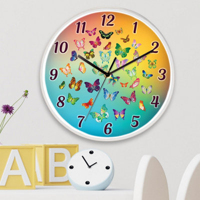 Walplus Butterfly Dream Children Clock - 25 cm / 9.8 in