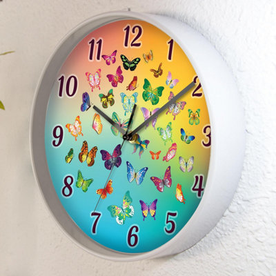 Walplus Butterfly Dream Children Clock - 25 cm / 9.8 in - 5