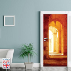 Walplus Castle Hallway Self-Adhesive Door Mural Sticker For All Europe 90Cmx20Cm