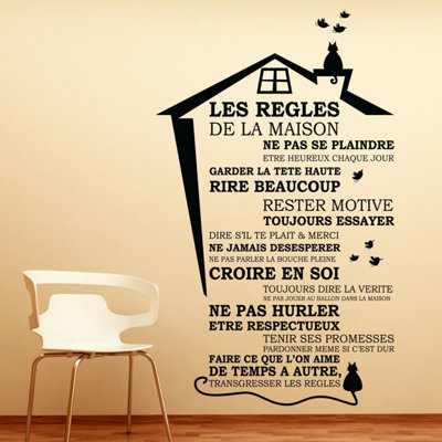 Walplus Quadro Con Adesivo Muro Gatto Nero – Cornice MDF Inclusa, Poster 29x39 Cm, Decorazione Casa