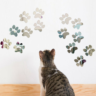 Walplus Cat Paws Mirror Wall Sticker Art DIY Decals Room Home Decorations Mirror Sticker