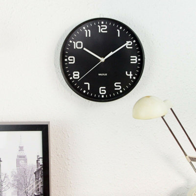 Walplus ChicTime Black Wall Clock - 25cm / 9.8 in | DIY at B&Q