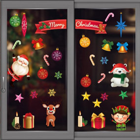 Walplus Christmas Crew Colourful Window Clings Rooms Décor