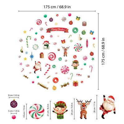 Walplus Christmas Crew In Candyland Window Clings Rooms Décor