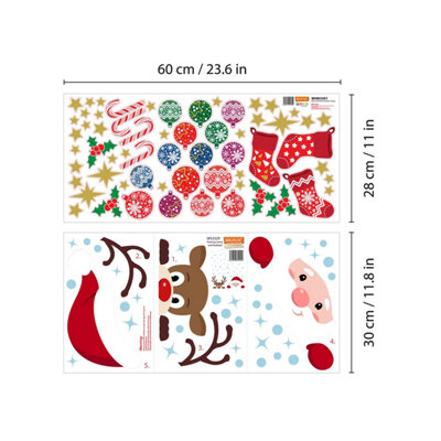 Walplus Christmas With Rudolph And Santa Window Clings Rooms Décor