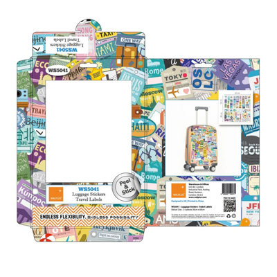 Walplus Classic Luggage Labels Travel Mural Wall Stickers Decoration Home 60Cm X 50Cm Kids Sticker PVC Multicoloured - 5
