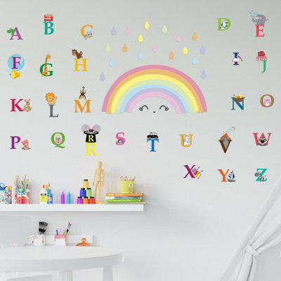 Walplus Colourful Rainbows, Alphabet, Education, Nursery, Babyroom, Kids, Wall Stickers Kids Sticker PVC Multicoloured
