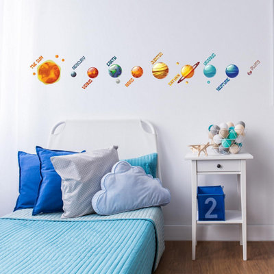 Walplus Colourful Solar System Kids Sticker PVC Orange