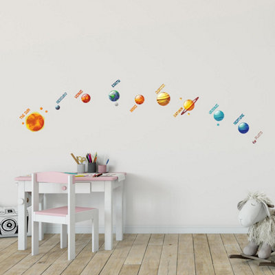Walplus Colourful Solar System Kids Sticker PVC Orange - 3