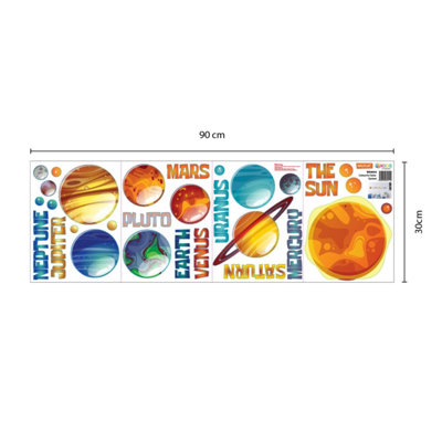 Walplus Colourful Solar System Kids Sticker PVC Orange - 5