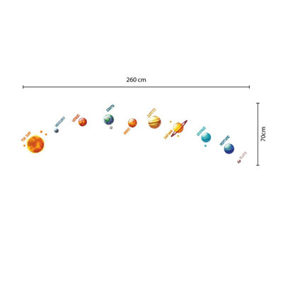 Walplus Colourful Solar System Kids Sticker PVC Orange - 6