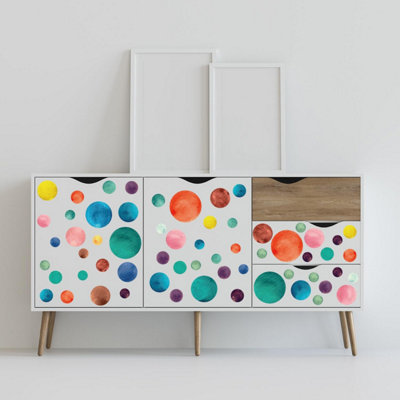 Walplus Colourful Watercolour Dots Home Decor Nursery Decor Big Wall Decor Wall Sticker Kids Sticker PVC Blue - 4