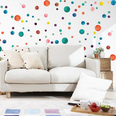Walplus Colourful Watercolour Dots Home Decor Nursery Decor Big Wall Decor Wall Sticker Kids Sticker PVC Blue - 5