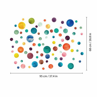 Walplus Colourful Watercolour Dots Home Decor Nursery Decor Big Wall Decor Wall Sticker Kids Sticker PVC Blue - 7