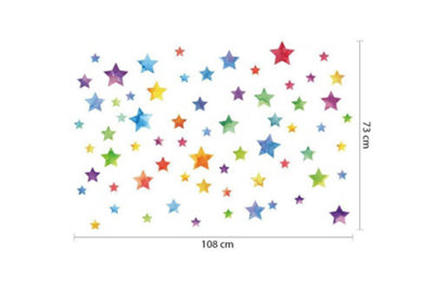 Walplus Colourful Watercolour Stars X 2 Packs Kids Sticker PVC Multicoloured - 4