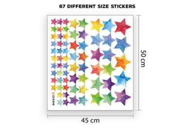 Walplus Colourful Watercolour Stars X 2 Packs Kids Sticker PVC Multicoloured - 5