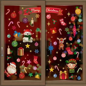 Walplus Colourful Xmas With Friends Window Clings Rooms Décor