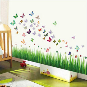 Walplus Combo Adult COM-Ladybird Grass - Walplus Butterflies Wall Sticker