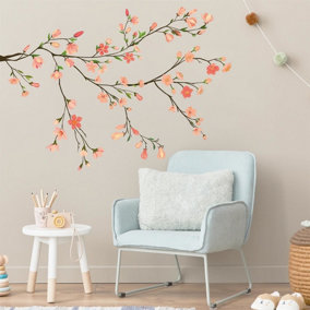 Walplus Combo Adult - Delicate Peach Branch Wall Stickers - 2 Pack