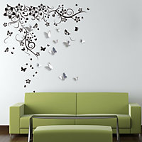 Walplus Combo AdultCOM - New Huge Butterfly Vine Wall Sticker - Walplus 3D Mirror Butterflies