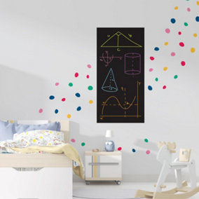 Walplus Combo Kids - Blackboard With Dalmatian Colourful Polka Dots Wall Sticker PVC