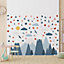 Walplus Combo Kids  - Blue Mountains and Dalmatian Dots Wall Sticker PVC
