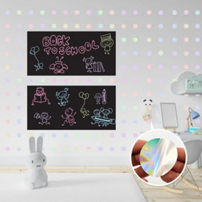 Walplus Combo Kids - Chalkboard Puzzle With Happy London Zoo Wall Sticker PVC