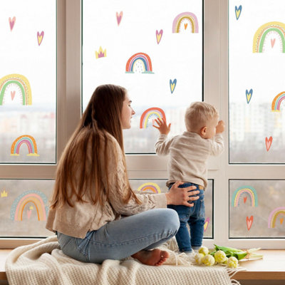 Walplus Combo Kids - Cheerful Nursery Cute Rainbows Wall Sticker PVC