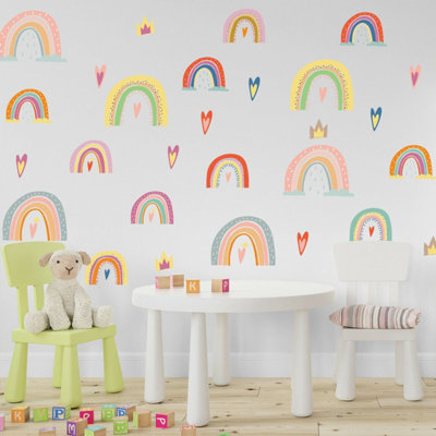 Walplus Combo Kids - Cheerful Nursery Cute Rainbows Wall Sticker PVC