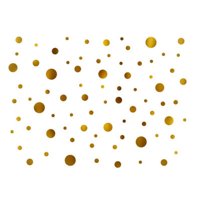 Walplus Combo Kids Gold Metallic Polka Dots Wall Sticker - 4 packs PVC