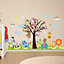 Walplus Combo Kids - Happy London Zoo - Happy Hills Wall Sticker PVC