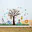 Walplus Combo Kids Happy London Zoo Wall Sticker - Colourful Butterflies Grass PVC
