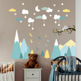 Walplus Combo Kids - Sleepy Mountains Wall Stickers - PVC
