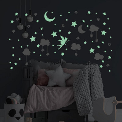 Walplus Combo Kids - White Sky With Glowing Stars Wall Sticker PVC