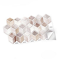 Walplus Cream Stone Hexacube Wall Tile - 12pcs Tile Stickers PVC
