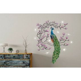 Walplus Crystal Peacock Wall Sticker Decals Art Room Home Decorations