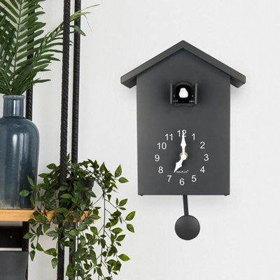 Walplus Cuckoo Clock with Four Working Bird and Pendulum - Elegant Bird Clock for Wall Decor, Classic Cookoo Clock - 25cm x 20cm