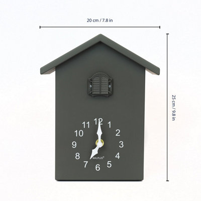 Walplus Cuckoo Clock with Four Working Bird and Pendulum - Elegant Bird Clock for Wall Decor, Classic Cookoo Clock - 25cm x 20cm