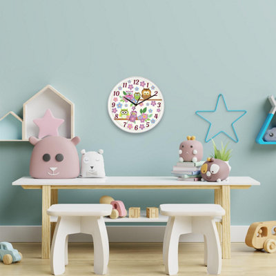 Walplus Curious Owls Children Clock - 25 cm / 9.8 in - 4