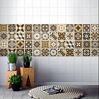 Walplus Dark Bronze Tile Stickers Tiles Backsplash for Kitchen,Room PVC