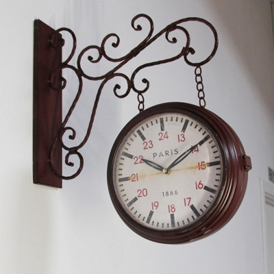 Walplus Double Sides Iron Wall Clock