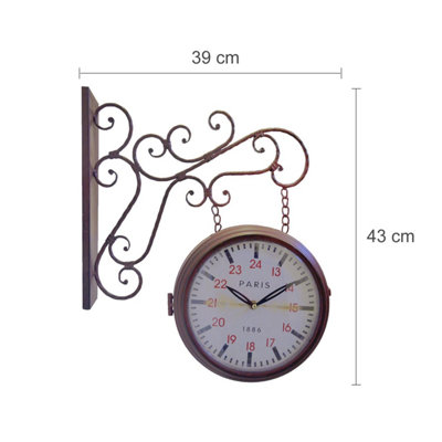 Walplus Double Sides Iron Wall Clock - 4