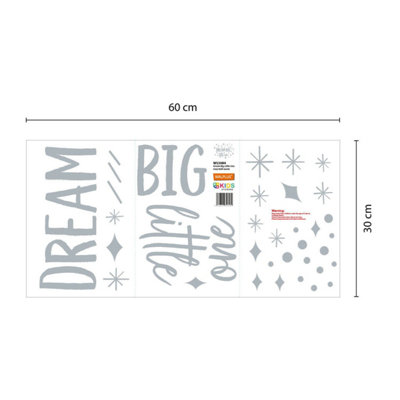 Walplus Dream Big Little One Grey Kids Sticker PVC - 5
