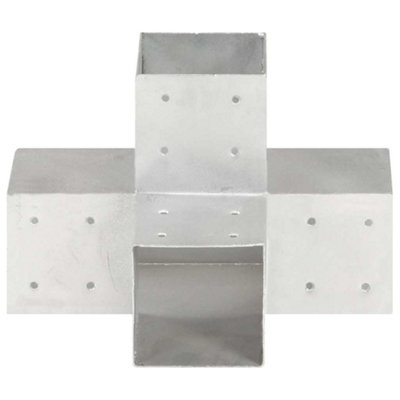 WALPLUS Electro Galvanised 4 Way Post Connector for 101 mm Square Wood ...