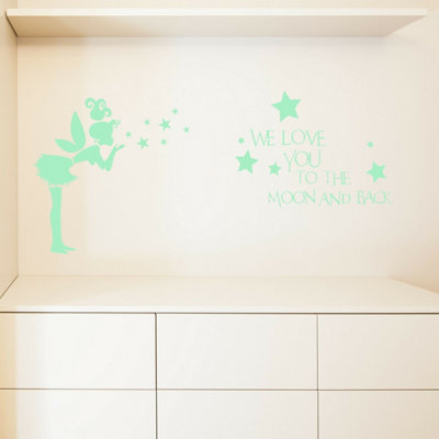 Walplus Fairy And Letters Stars Glowing Vinyl Wall Sticker Home Decorations