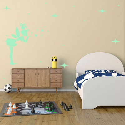 Walplus Fairy And Stars Glowing Vinyl Wall Sticker Decals Arts Home Decorations