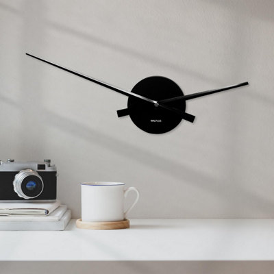 Walplus FlexiClock Black Giant Frameless 3D Stick-On Wall Clock - Large ...