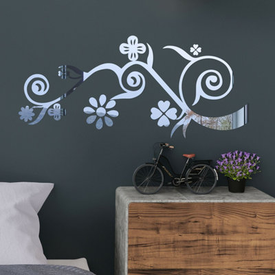 Walplus Flower Branch Mirror Wall Sticker Wall Decal Bedroom Home ...