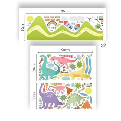 Walplus Forest Happy Dinosaurs Home Wall Stickers Mural Decoration Arts 180Cm X 120Cm Kids Sticker PVC Multicoloured - 4