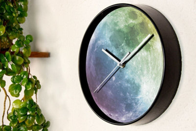 Walplus Glow in Dark Colourful Moon Wall Clock - 25 cm / 9.8 in